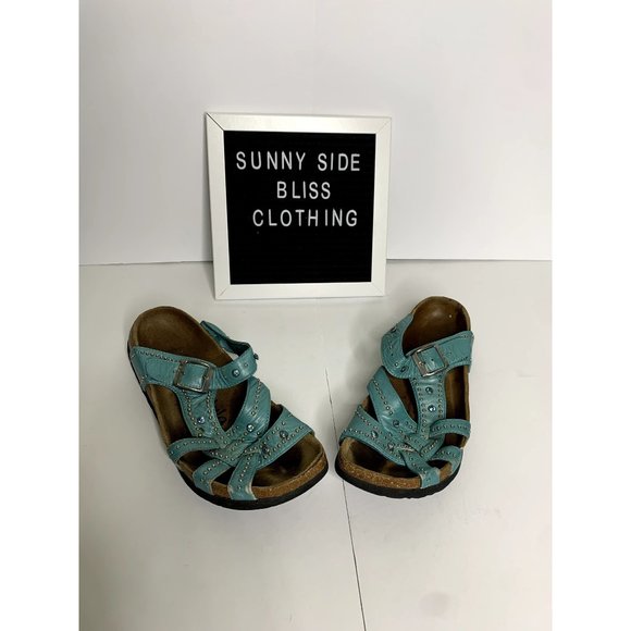 Birkenstock Shoes - Betula By Birkenstock Women's Turquoise Lambada Studded Sandals Size 7